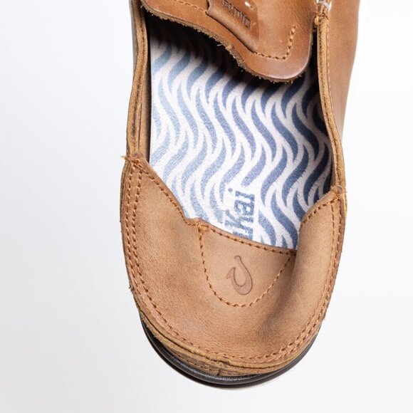 Olukai Kakaha Leather Loafer Brown Fox Slip On - Picture 13 of 16